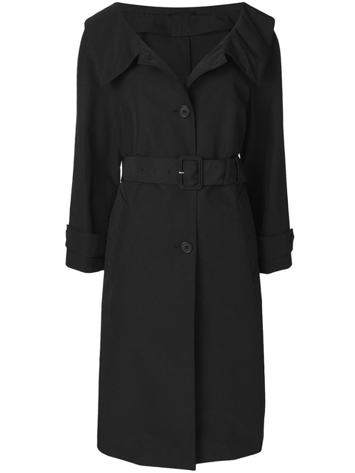 Prada Spread Collar Trench Coat - Black