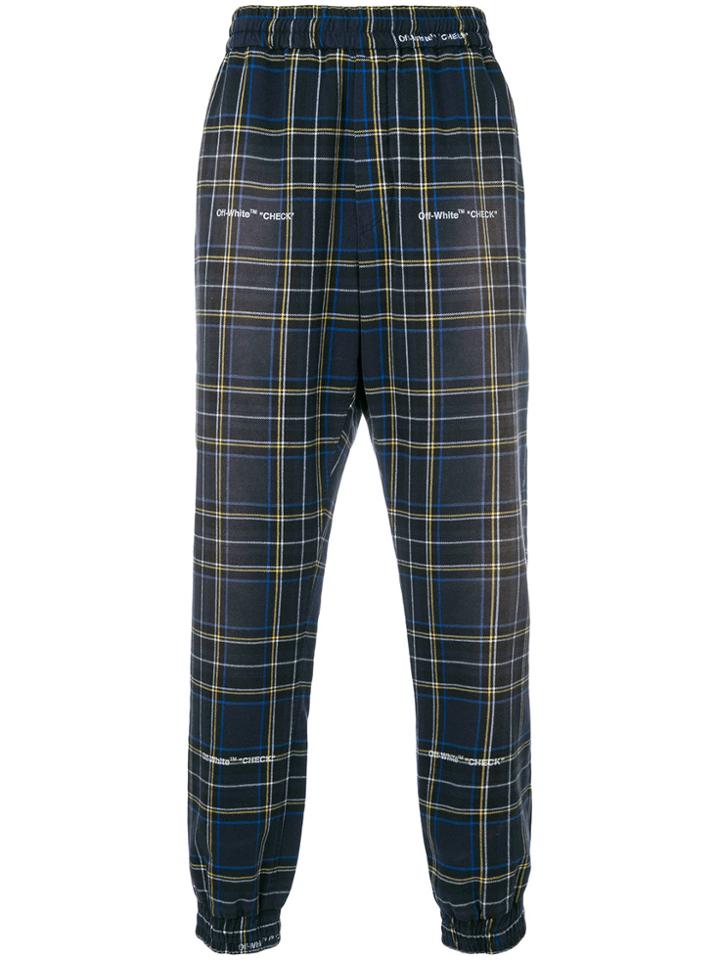 Off-white Checked Jogger-style Trousers - Blue