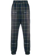 Off-white Checked Jogger-style Trousers - Blue