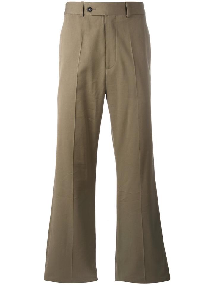 Di Liborio Flared Wide-leg Trousers, Men's, Size: 50, Green, Cotton/viscose
