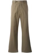 Di Liborio Flared Wide-leg Trousers, Men's, Size: 50, Green, Cotton/viscose