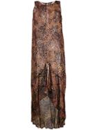 Romeo Gigli Pre-owned 1997 Sheer Velvet Texture Dress - Brown