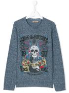 Zadig & Voltaire Kids Skull Print Jersey Top - Blue