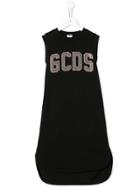 Gcds Kids Teen Embellished Logo Dress - Black
