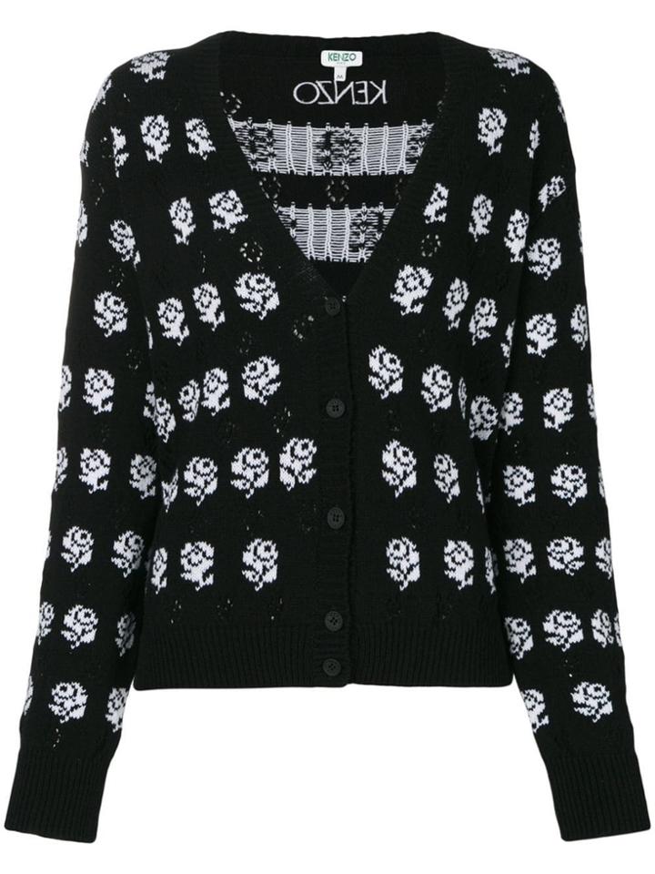 Kenzo Floral Knitted Cardigan - Black