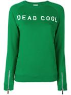 Zoe Karssen - Slogan Embroidered Sweater - Women - Cotton - Xs, Green, Cotton