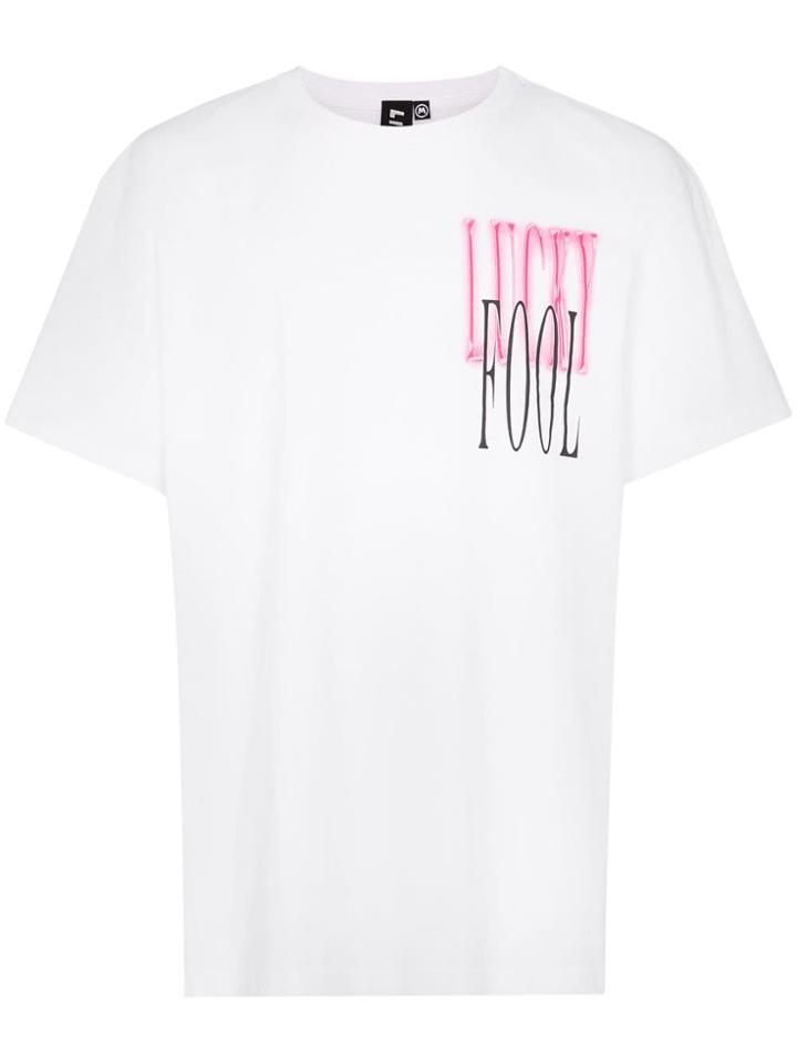 Liam Hodges Lucky Fool Print Cotton T-shirt - White