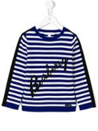 Burberry Kids Striped Jumper, Size: 7 Yrs, Blue