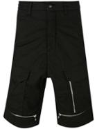 Stone Island Shadow Project Zips Deck Shorts, Men's, Size: 48, Black, Cotton/spandex/elastane