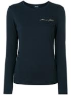 Armani Jeans - Long-sleeved Top - Women - Cotton/spandex/elastane - 40, Blue, Cotton/spandex/elastane