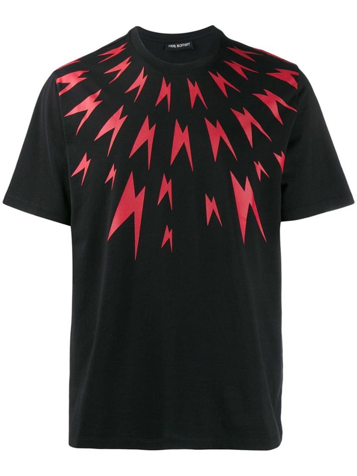 Neil Barrett Lightening Bolt Print T-shirt - Black