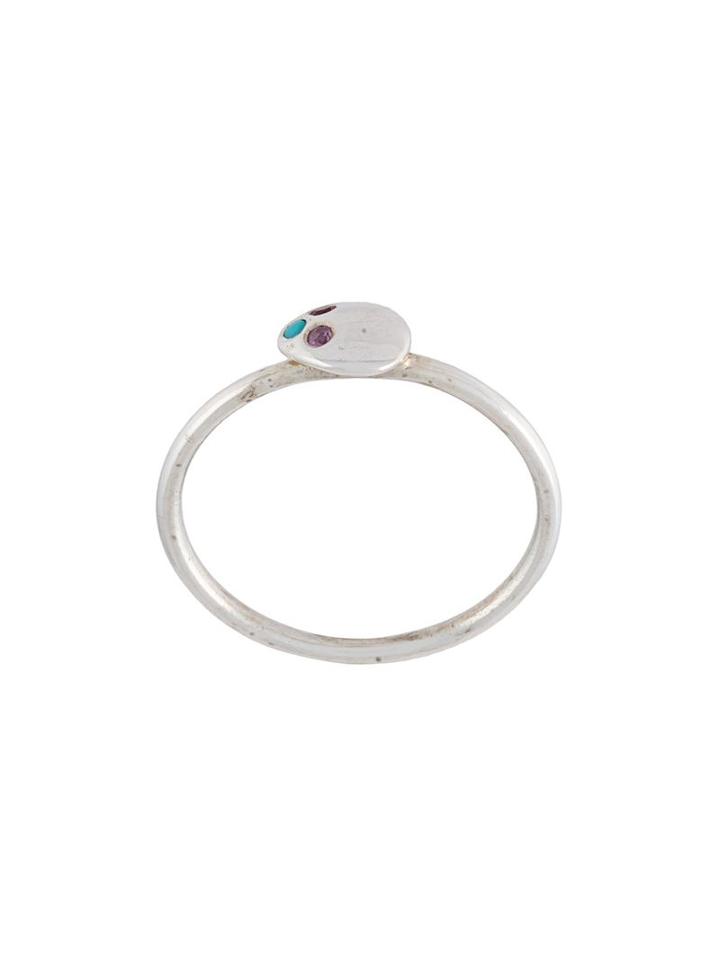 Natasha Collis Nugget Ring, Women's, Size: 55.7, Metallic, Sterling Silver/turquoise/ruby/sapphire