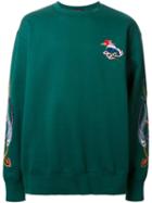 G.v.g.v. Oriental Embroidered Sweatshirt, Men's, Green, Cotton/polyester