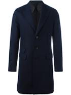 Neil Barrett Classic Single Breasted Coat, Men's, Size: 52, Blue, Polyamide/polyester/viscose/wool