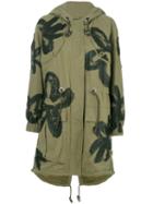 Moschino - Floral Painted Parka - Women - Cotton/polyamide/acetate/viscose - 38, Green, Cotton/polyamide/acetate/viscose
