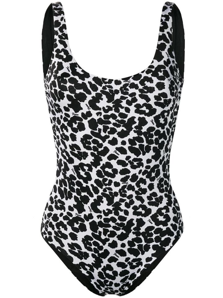 Fisico Leopard Print Swimsuit - Black