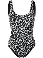 Fisico Leopard Print Swimsuit - Black
