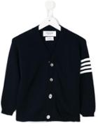 Thom Browne Kids - V-neck Cardigan - Kids - Cashmere - 4 Yrs, Blue