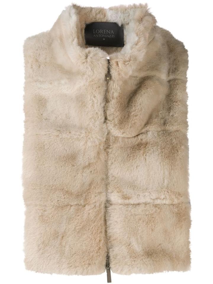 Lorena Antoniazzi Shearling Zip Up Gilet - Neutrals