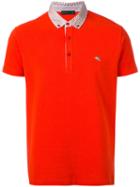Etro - Contrast Collar Polo Shirt - Men - Cotton - Xl, Red, Cotton