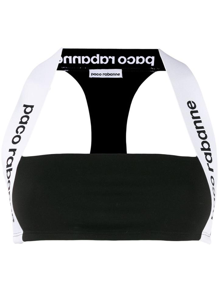 Paco Rabanne Halterneck Racer-back Bra Top - Black