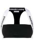 Paco Rabanne Halterneck Racer-back Bra Top - Black