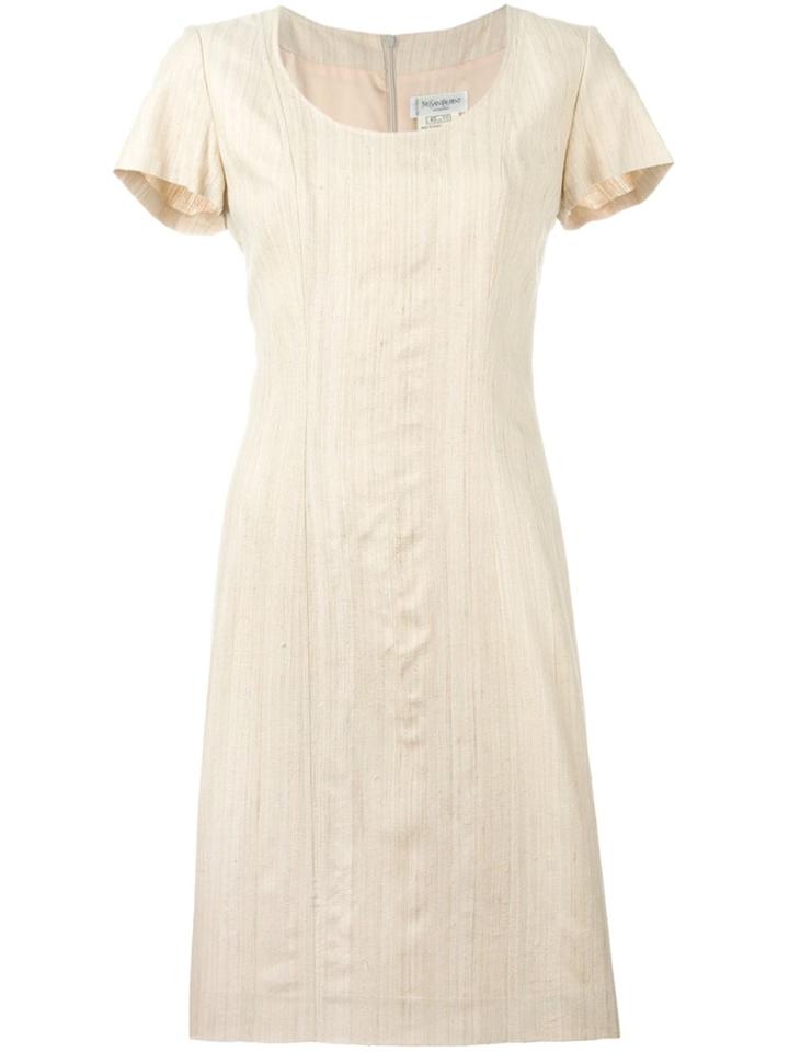 Yves Saint Laurent Vintage Classic Round Neck Dress - Nude & Neutrals