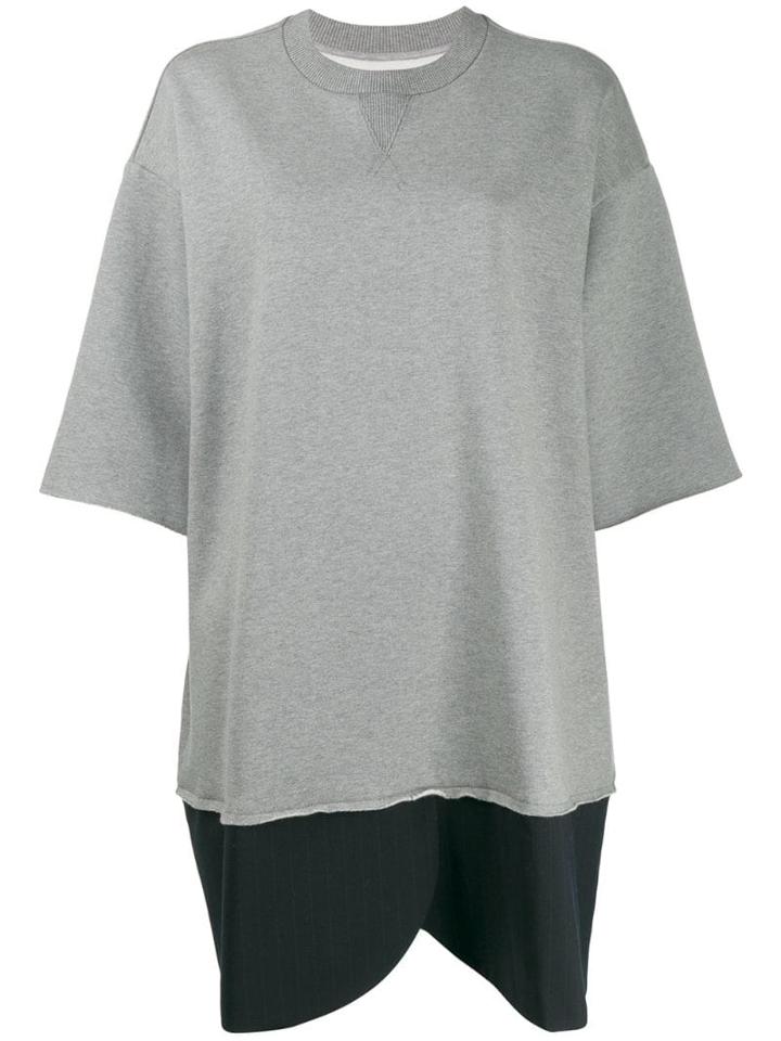 Mm6 Maison Margiela Oversized Sweatshirt Dress - Grey