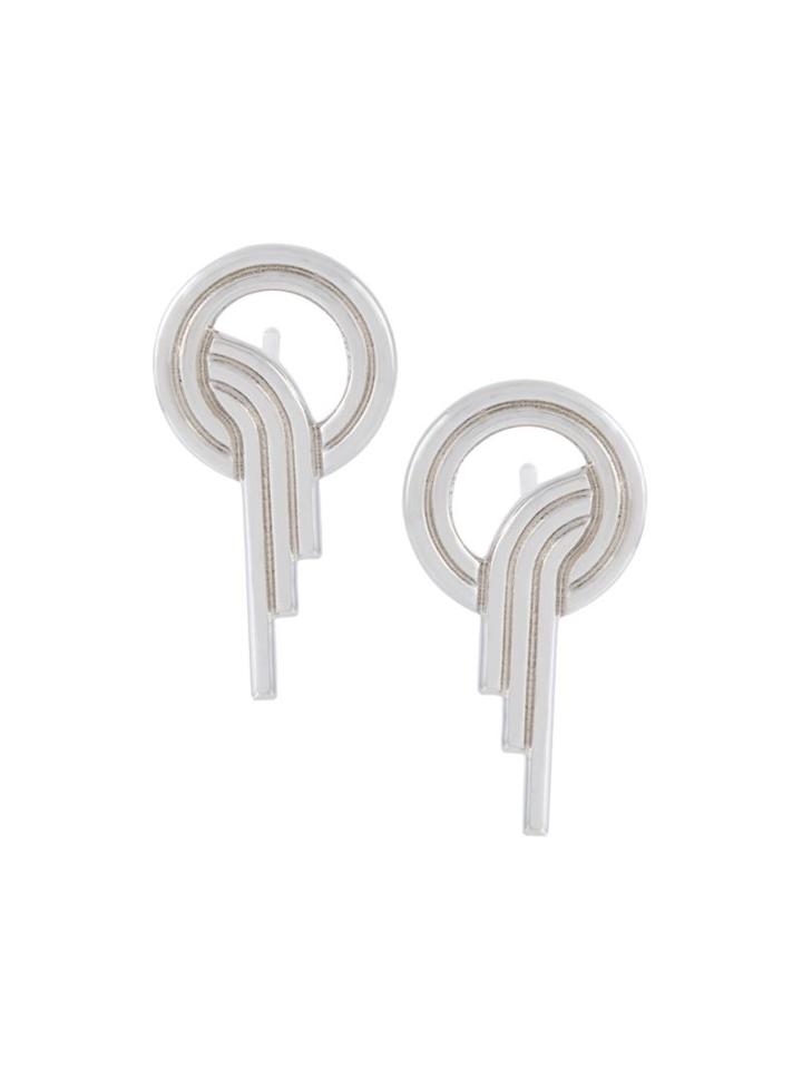 Lara Bohinc Stenmark Stud Earrings, Women's, Metallic, Rhodium Plated Sterling Silver