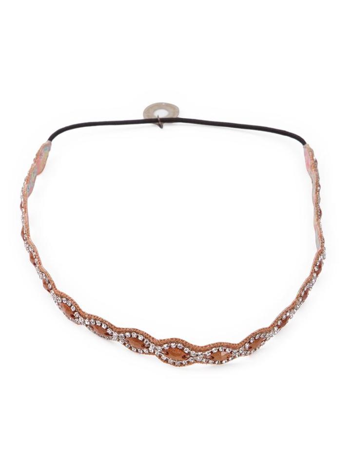 Serpui Embellished Headband, Grey, Leather