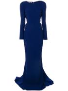 Stella Mccartney Cutout Crepe Gown - Blue