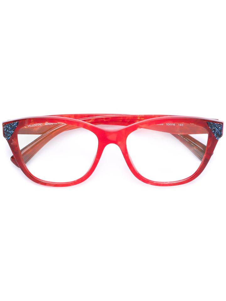 Valentino Eyewear Marble Effect Glasses - Red