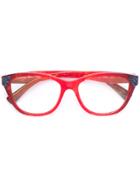 Valentino Eyewear Marble Effect Glasses - Red