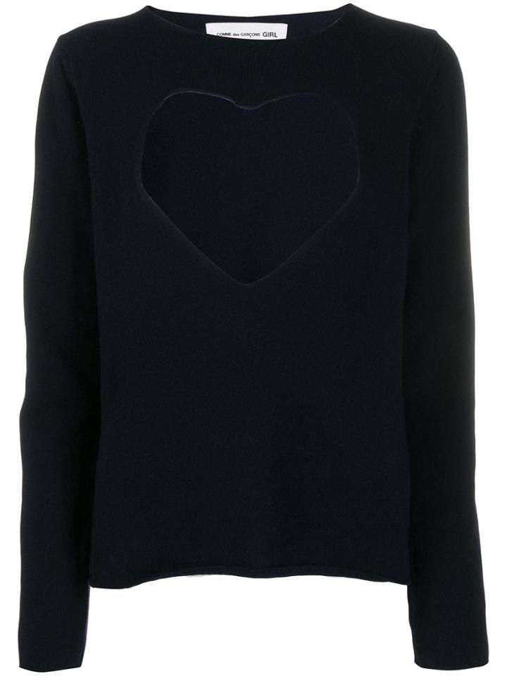 Comme Des Garçons Girl Cut-out Heart Jumper - Blue