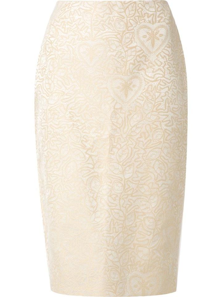 Martha Medeiros Jacquard Judith Pencil Skirt - Neutrals