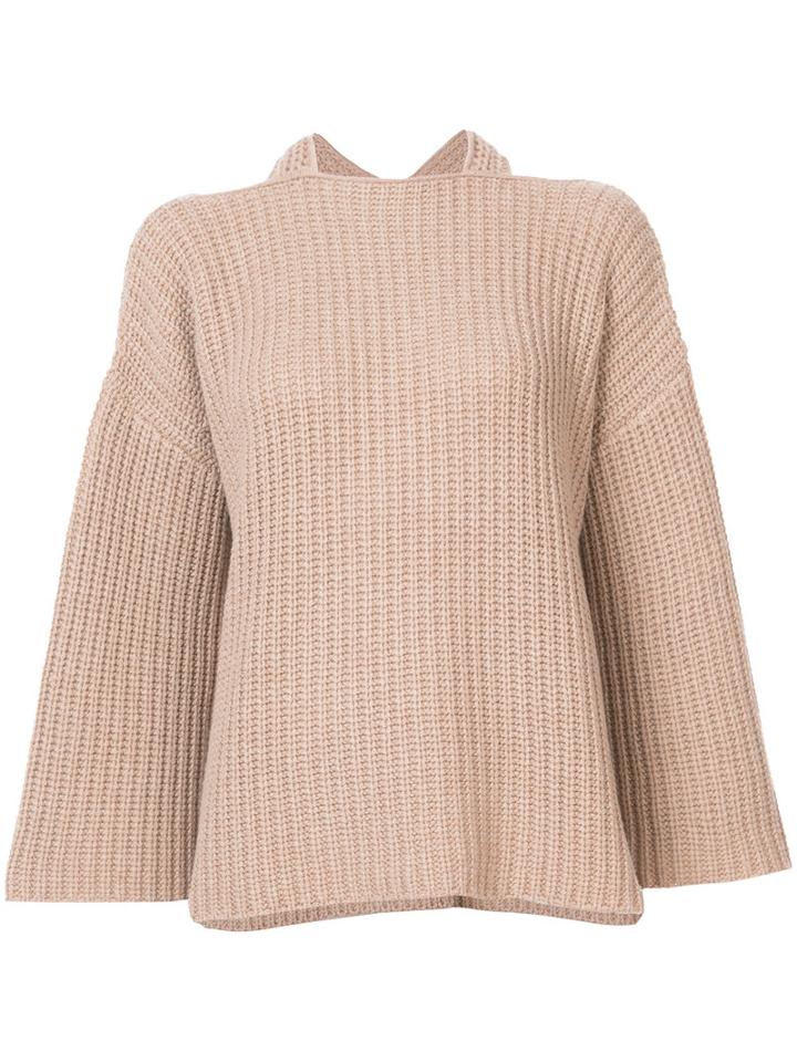 Derek Lam 10 Crosby - Draped Knitted Top - Women - Cashmere/wool - S, Nude/neutrals, Cashmere/wool