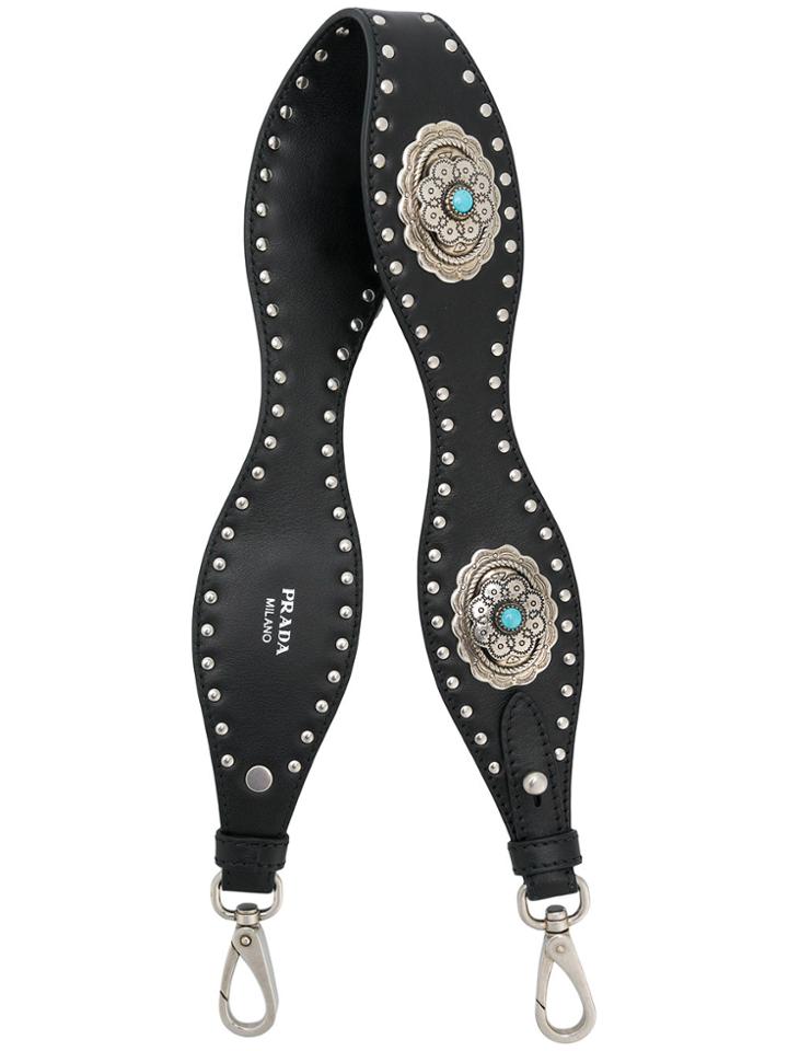 Prada Western Studded Shoulder Strap - Black