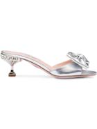 Miu Miu Metallic Leather Mules - Silver