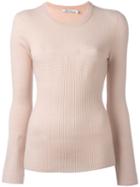 T By Alexander Wang Ribbed Pattern Sweater, Women's, Size: Medium, Pink/purple, Merino