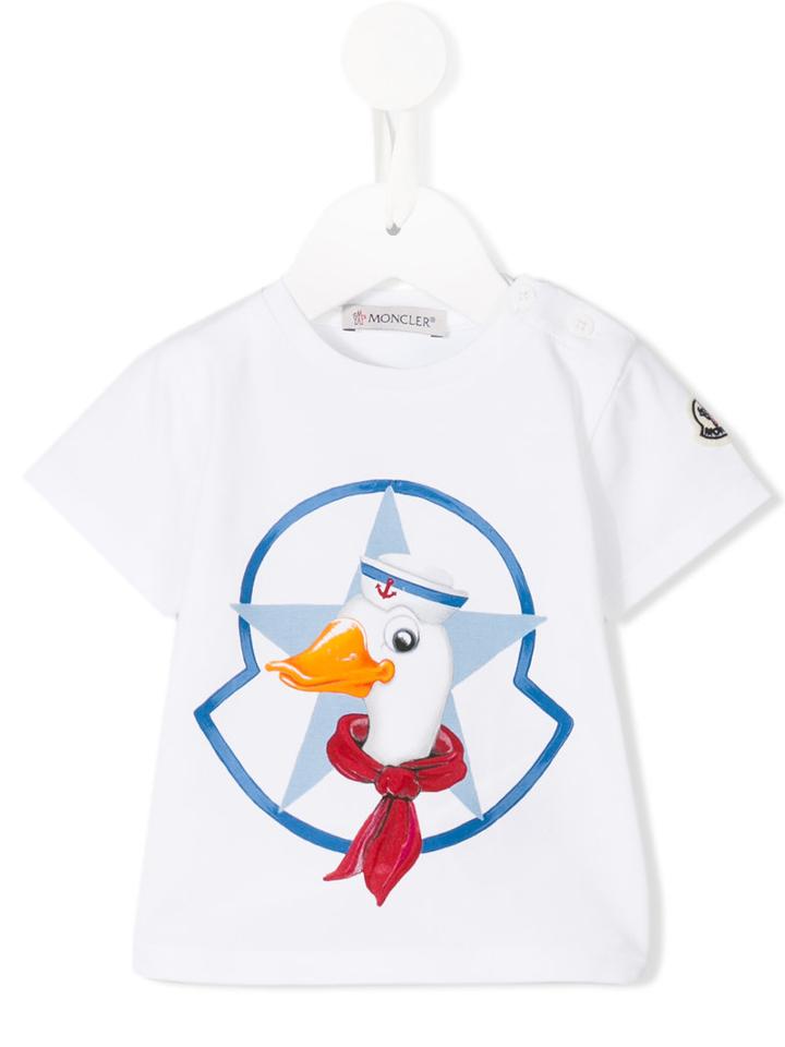 Moncler Kids Duck Print T-shirt, Infant Boy's, Size: 9-12 Mth, White