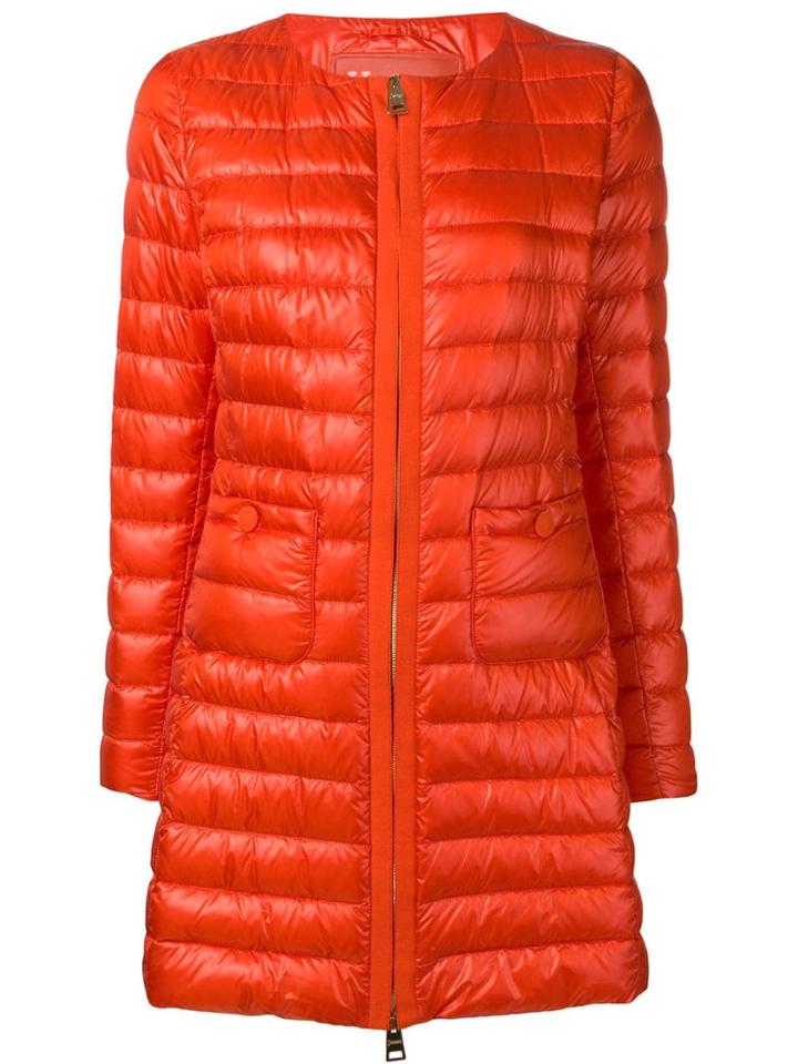 Herno Padded Zipped Coat - Orange