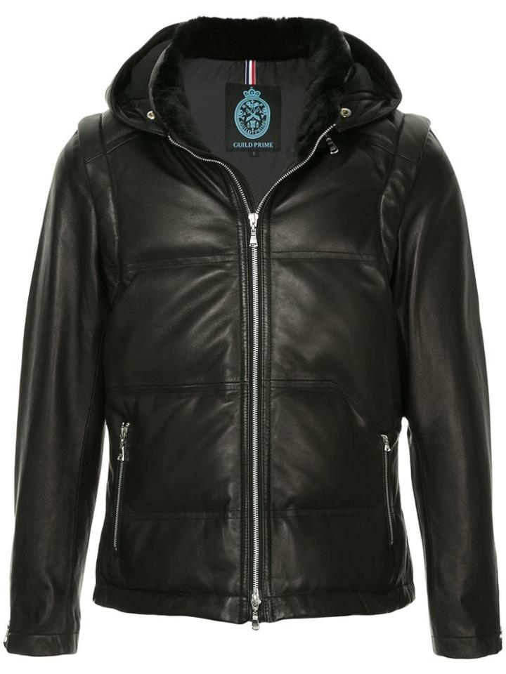 Guild Prime Hooded Lambskin Jacket - Black