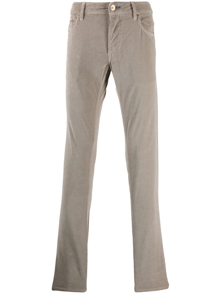 Hand Picked Corduroy Slim Fit Trousers - Neutrals