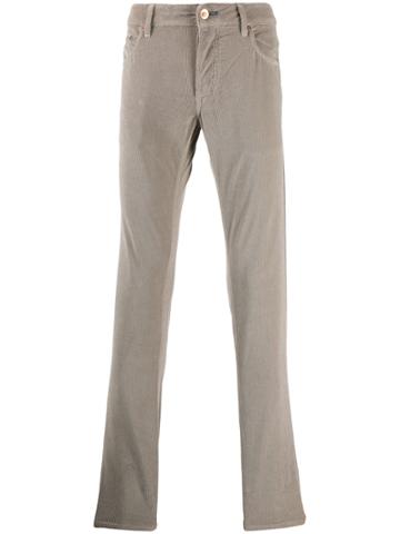 Hand Picked Corduroy Slim Fit Trousers - Neutrals