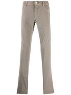 Hand Picked Corduroy Slim Fit Trousers - Neutrals