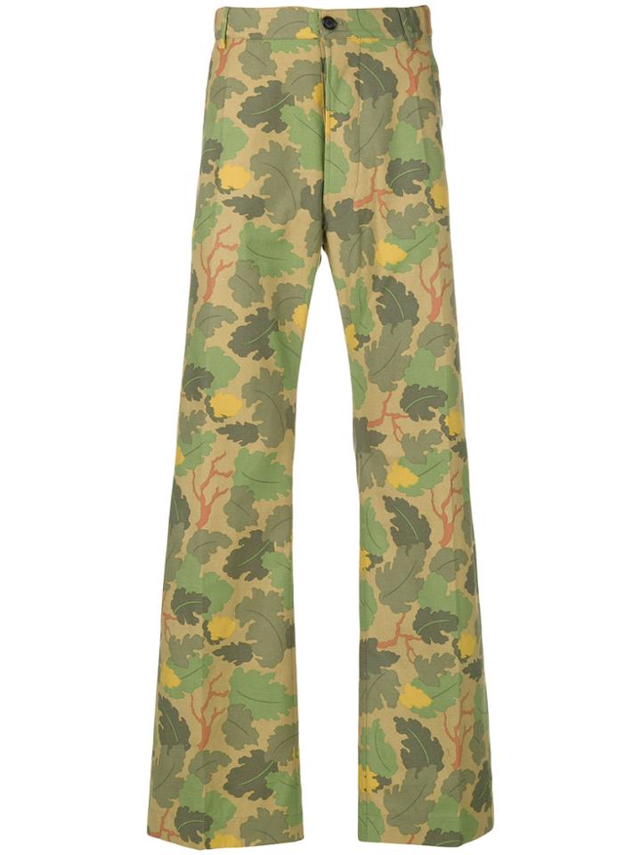 Walter Van Beirendonck Leaf Print Trousers - Green