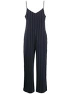 Ganni Pinstripe Jumpsuit, Women's, Size: 38, Blue, Polyester/rayon/spandex/elastane