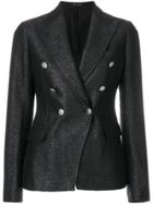 Tagliatore Fitted Double Breasted Jacket - Black