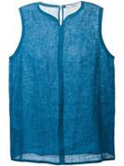 Yves Saint Laurent Vintage Sleeveless Blouse, Women's, Size: 42, Blue