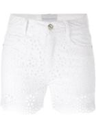 Ermanno Scervino Floral Eyelet Shorts, Women's, Size: 40, White, Cotton